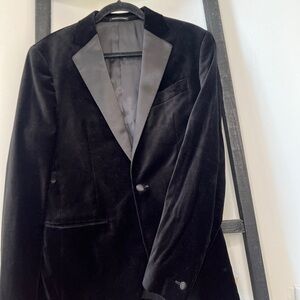Reiss Black Velvet Tuxedo Jacket